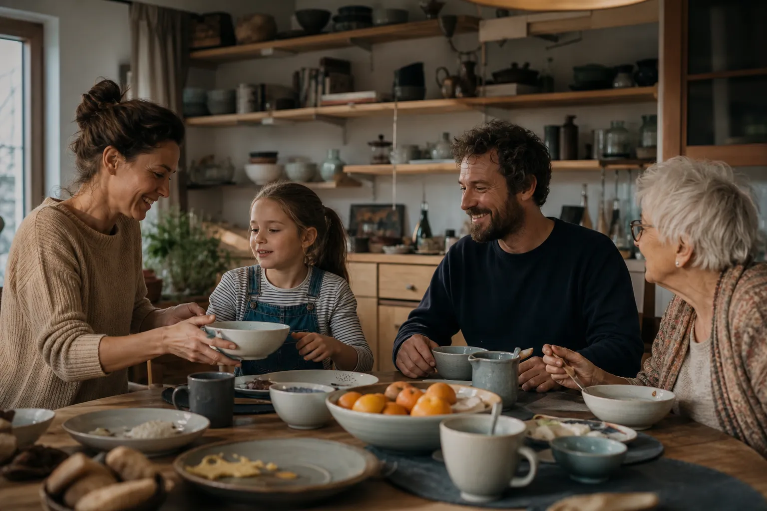 Geschirrsets bewähren sich für Familien in einem emotionalen Alltagsmoment