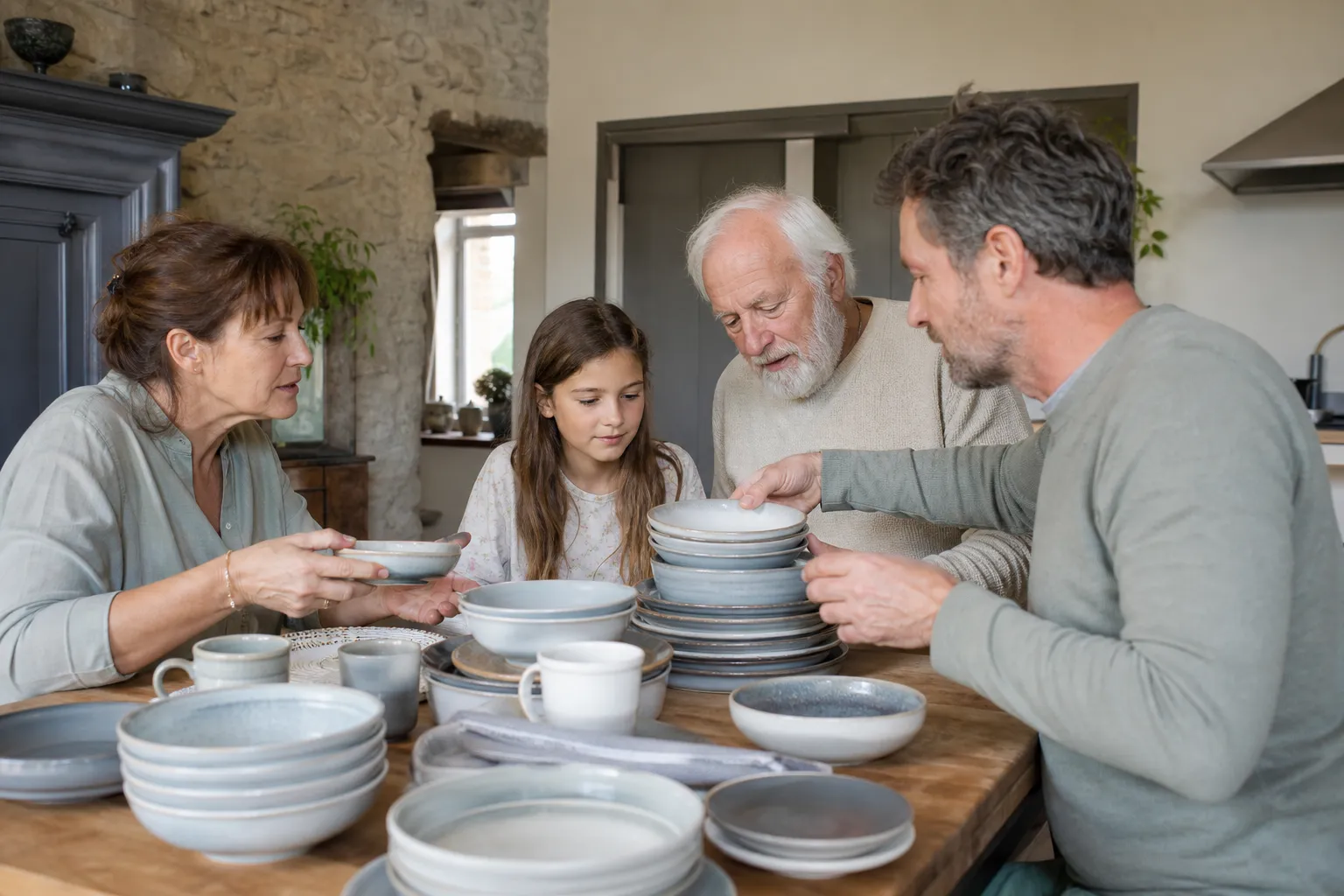 Familien prüfen bei Geschirrsets konkrete Details zu moderner Stil
