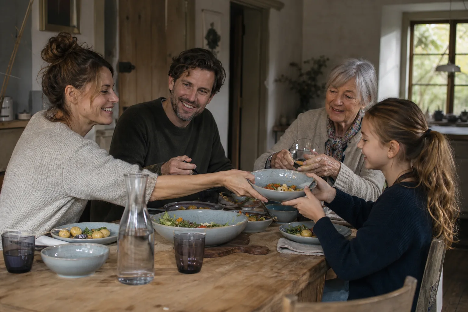 Geschirrsets bewähren sich für Familien in einem emotionalen Alltagsmoment