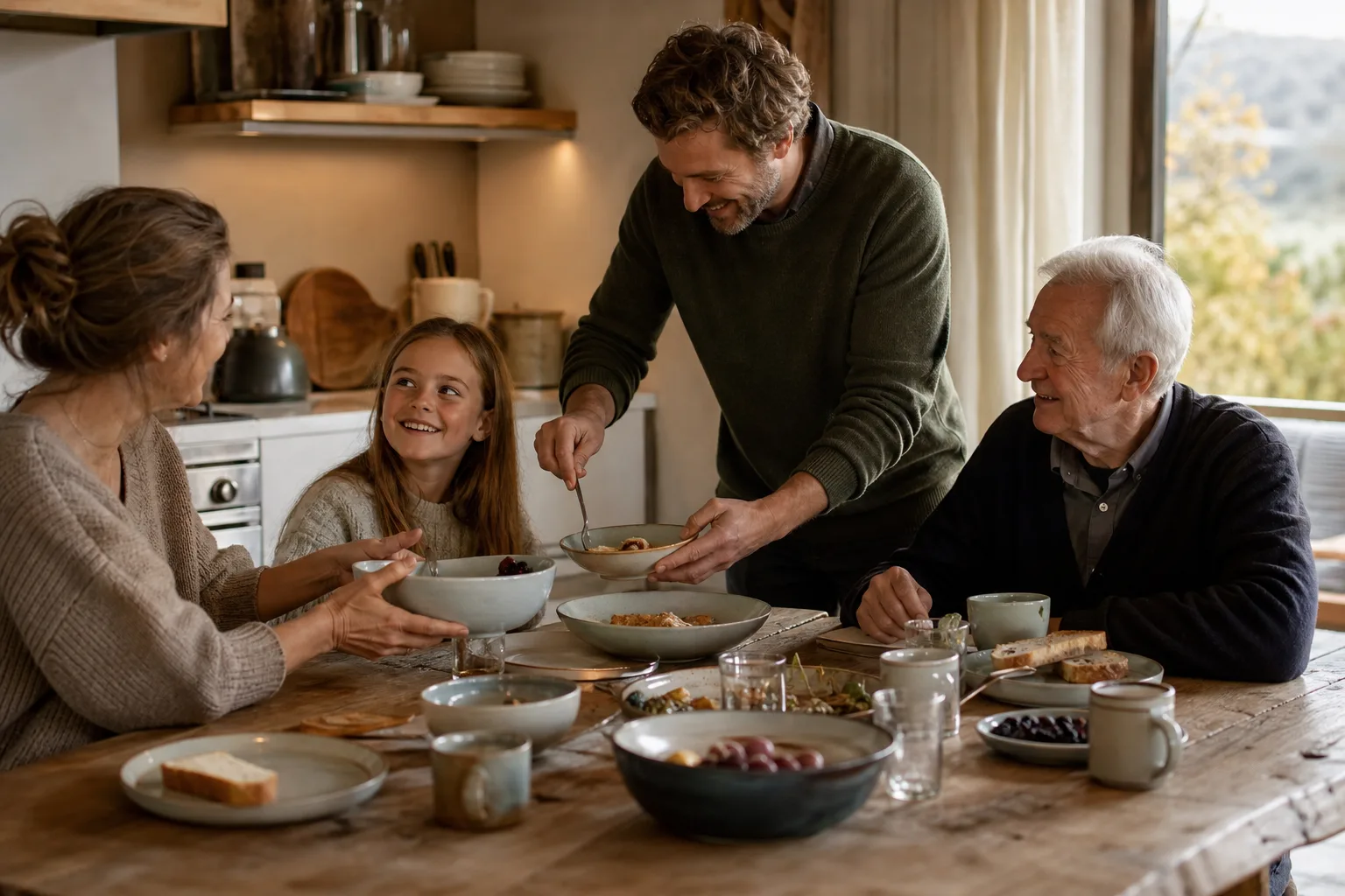 Geschirrsets bewähren sich für Familien in einem emotionalen Alltagsmoment