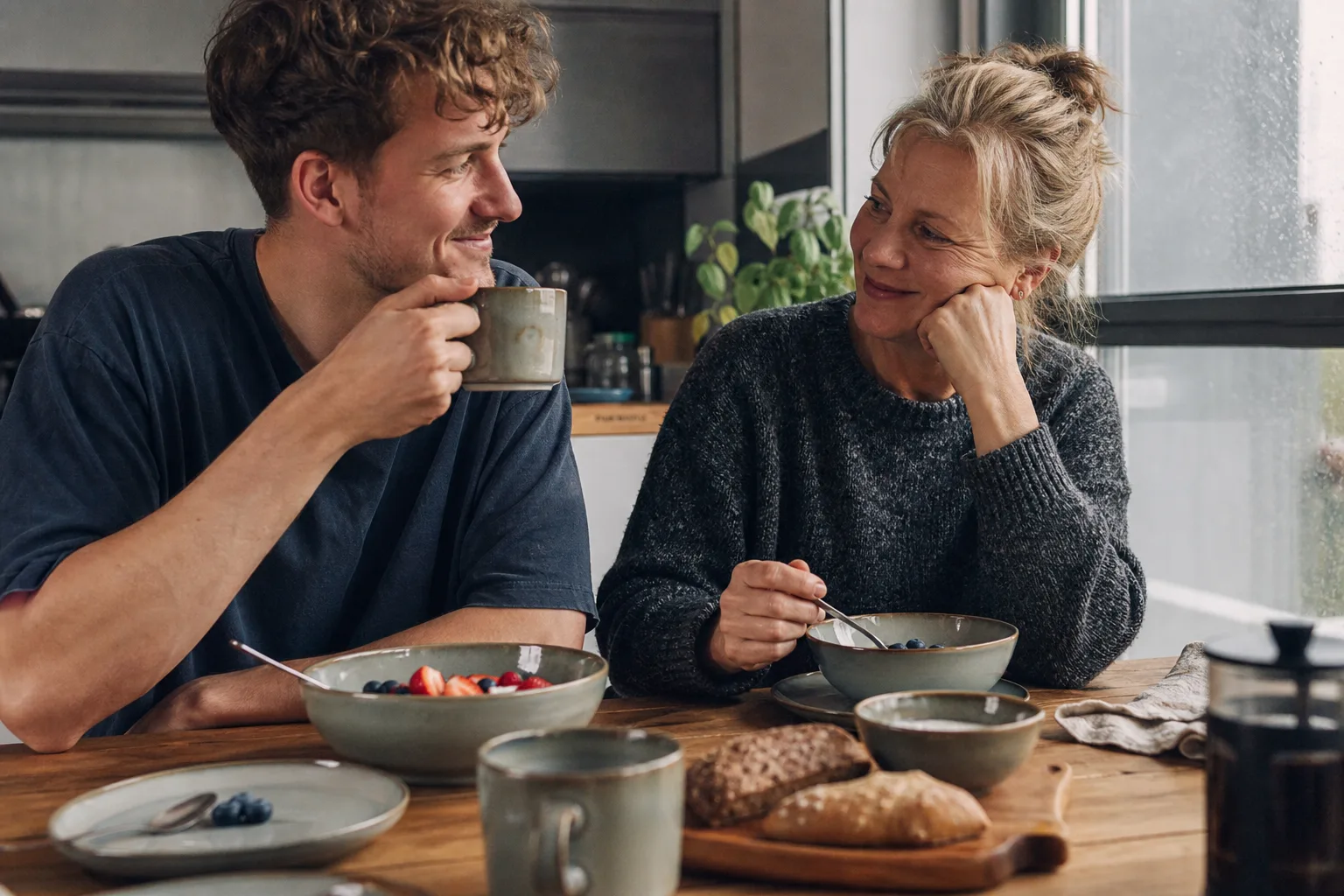 Geschirrsets bewähren sich für Haushaltsgründer in einem emotionalen Alltagsmoment