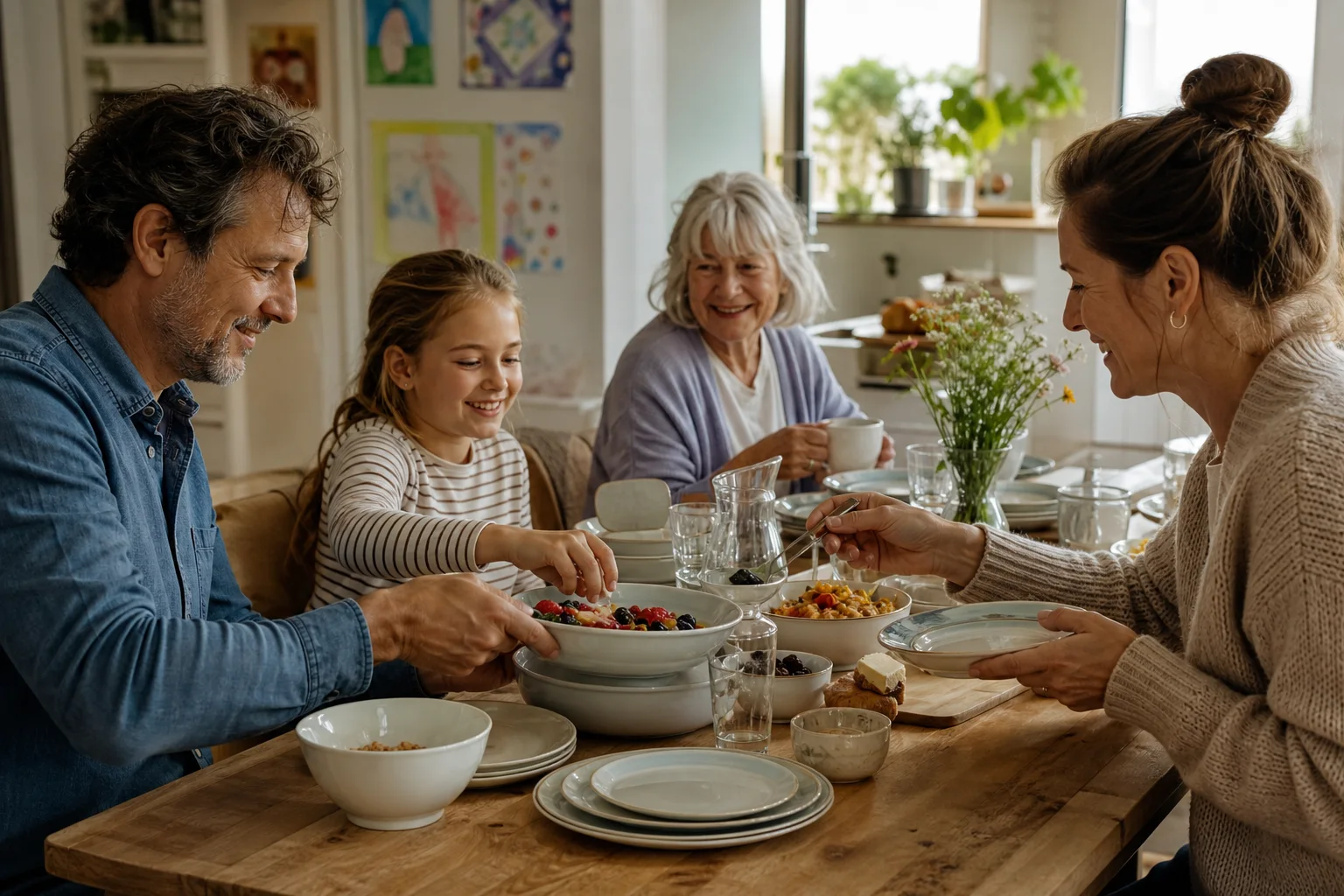 Tafelservice bewähren sich für Familien in einem emotionalen Alltagsmoment