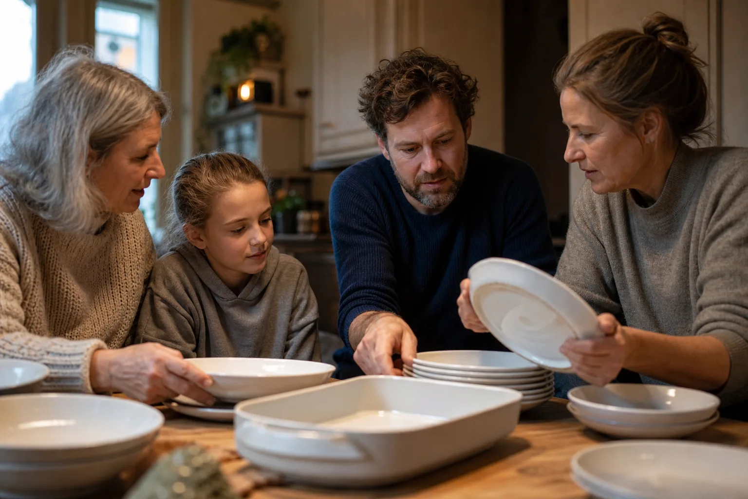 Familien prüfen bei Tafelservice konkrete Details zu Geschenkeignung
