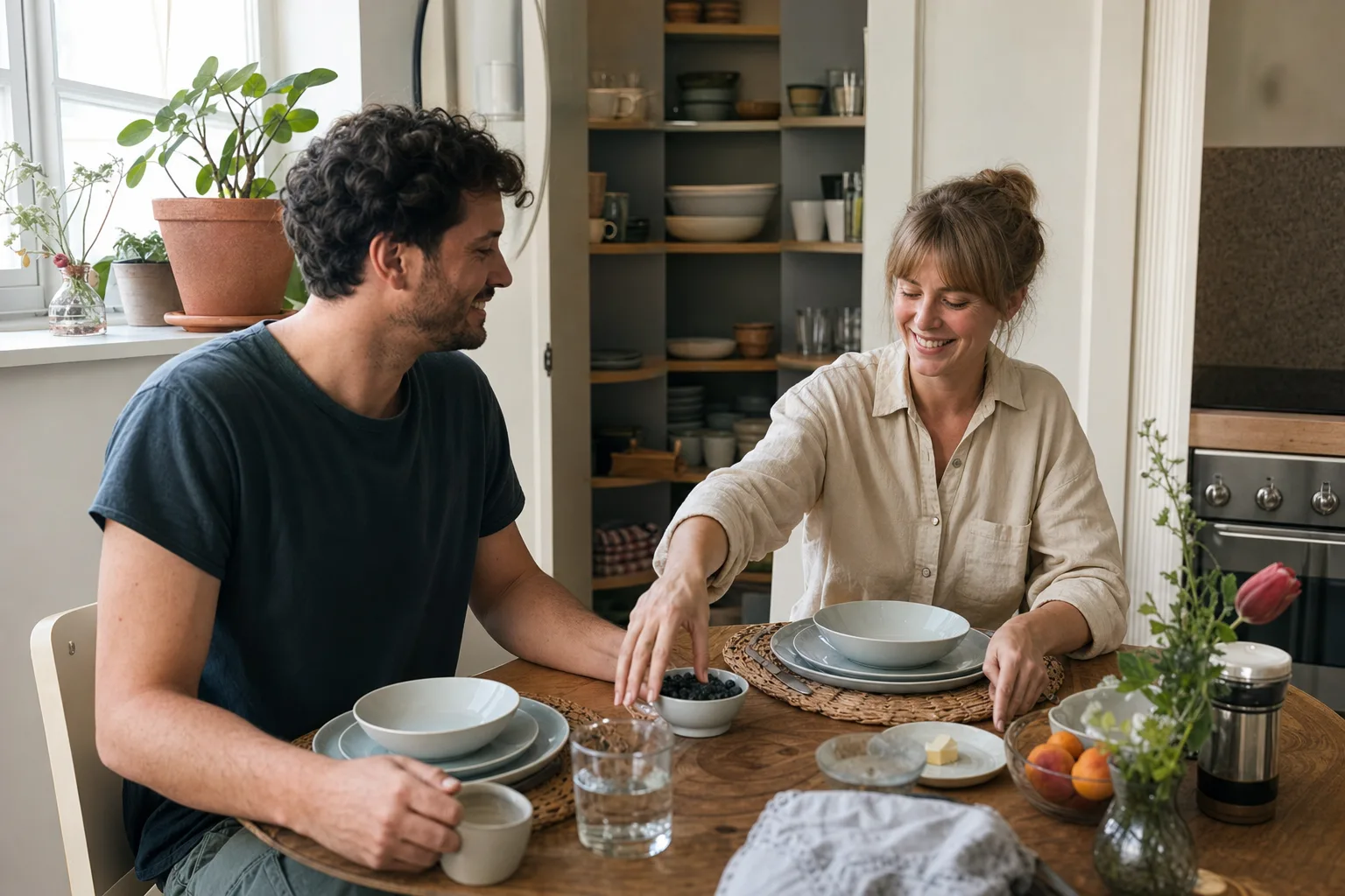 Tafelservice bewähren sich für Paare in einem emotionalen Alltagsmoment