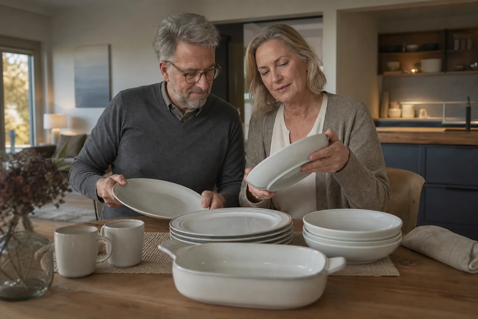Paare prüfen bei Tafelservice konkrete Details zu langfristige Ergänzbarkeit