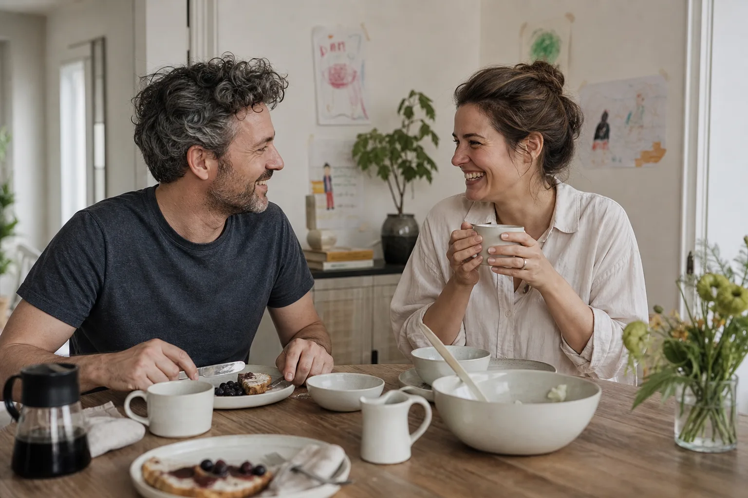 Tafelservice bewähren sich für Paare in einem emotionalen Alltagsmoment