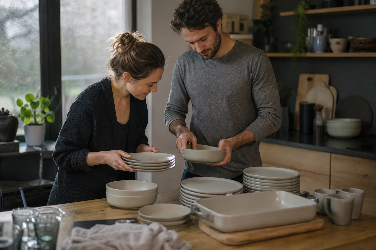 Paare prüfen bei Tafelservice konkrete Details zu Geschenkeignung