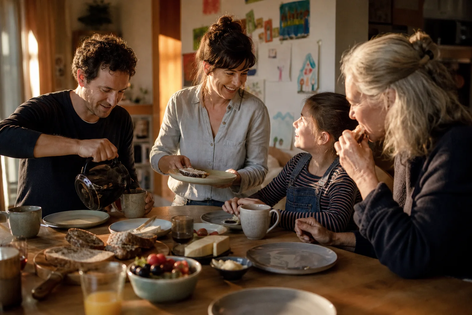 Frühstücksteller bewähren sich für Familien in einem emotionalen Alltagsmoment