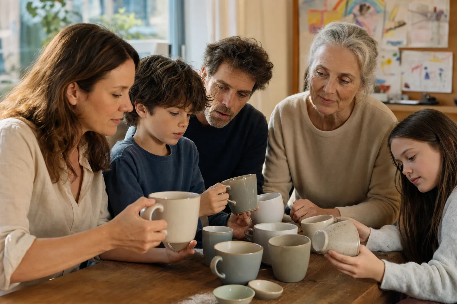 Familien prüfen bei Kaffeetassen konkrete Details zu pflegeleichte Nutzung