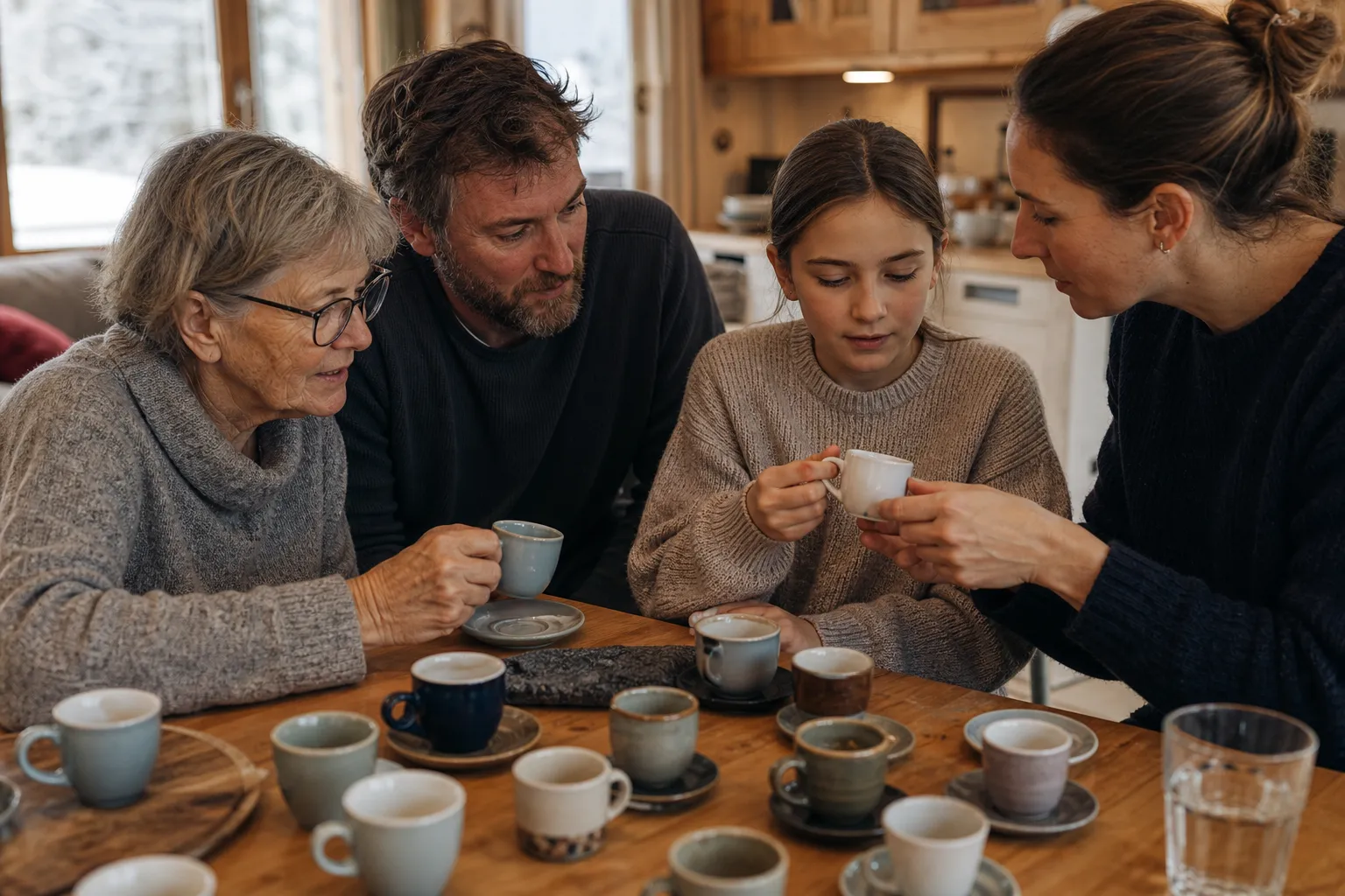 Familien prüfen bei Espressotassen konkrete Details zu täglicher Gebrauch
