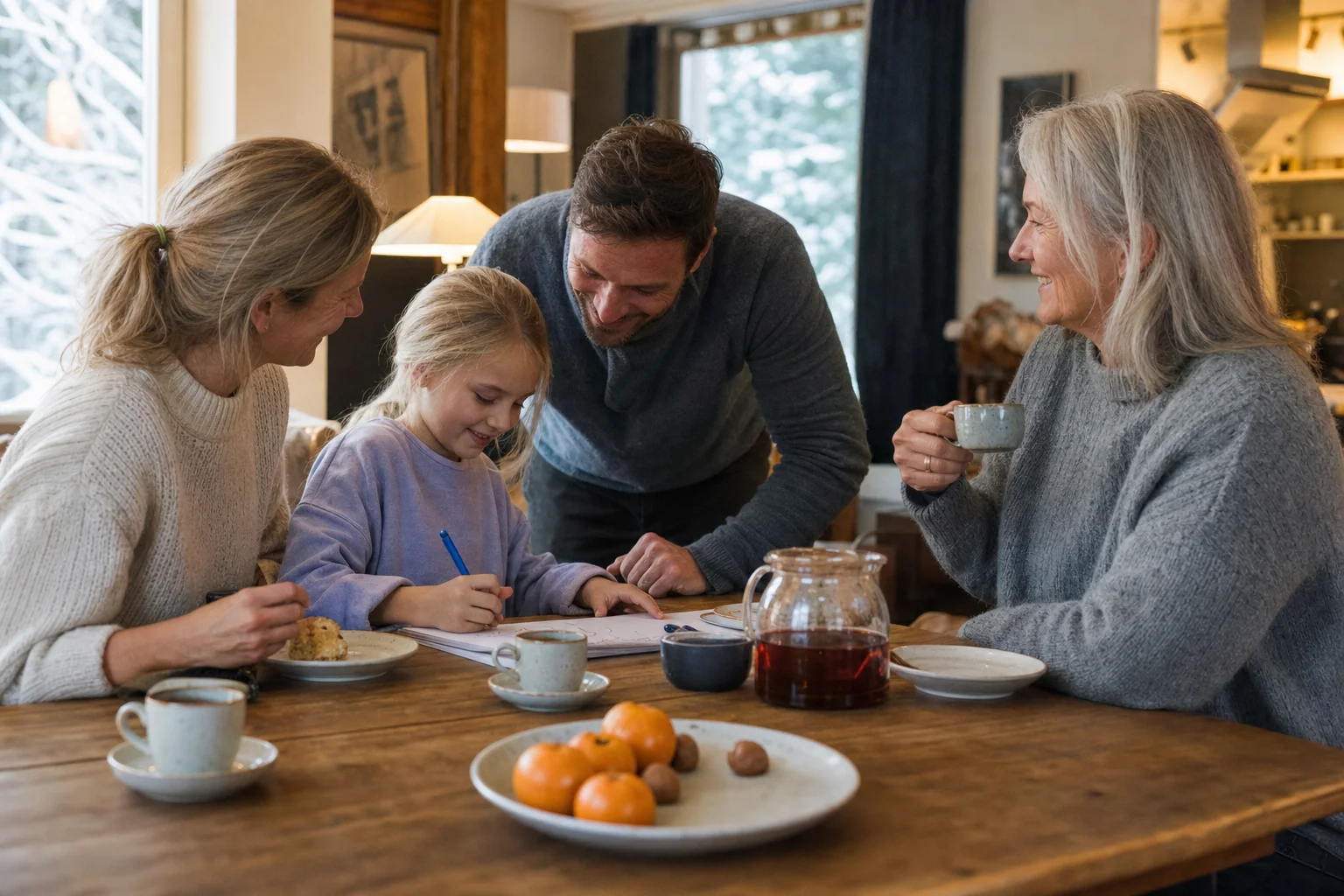 Espressotassen bewähren sich für Familien in einem emotionalen Alltagsmoment