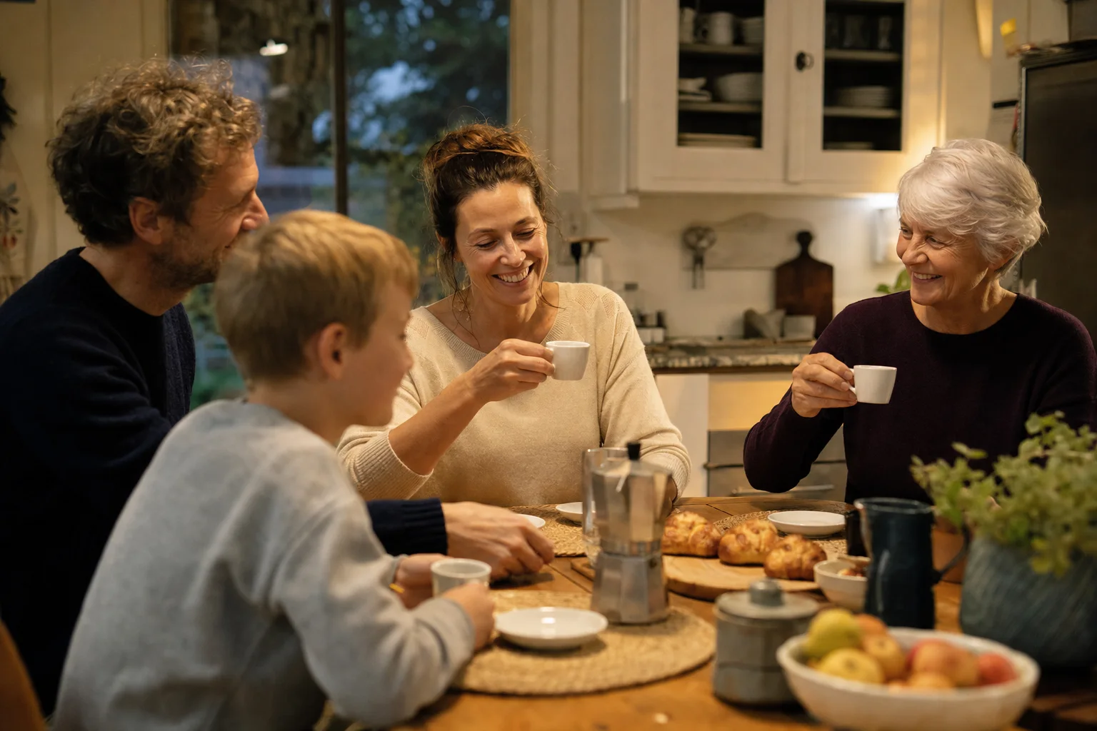 Espressotassen bewähren sich für Familien in einem emotionalen Alltagsmoment