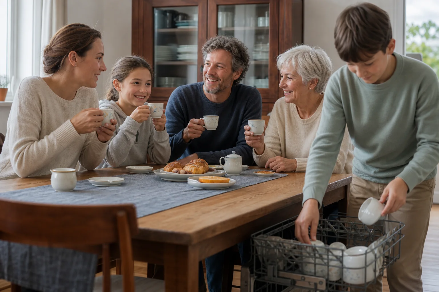 Espressotassen bewähren sich für Familien in einem emotionalen Alltagsmoment