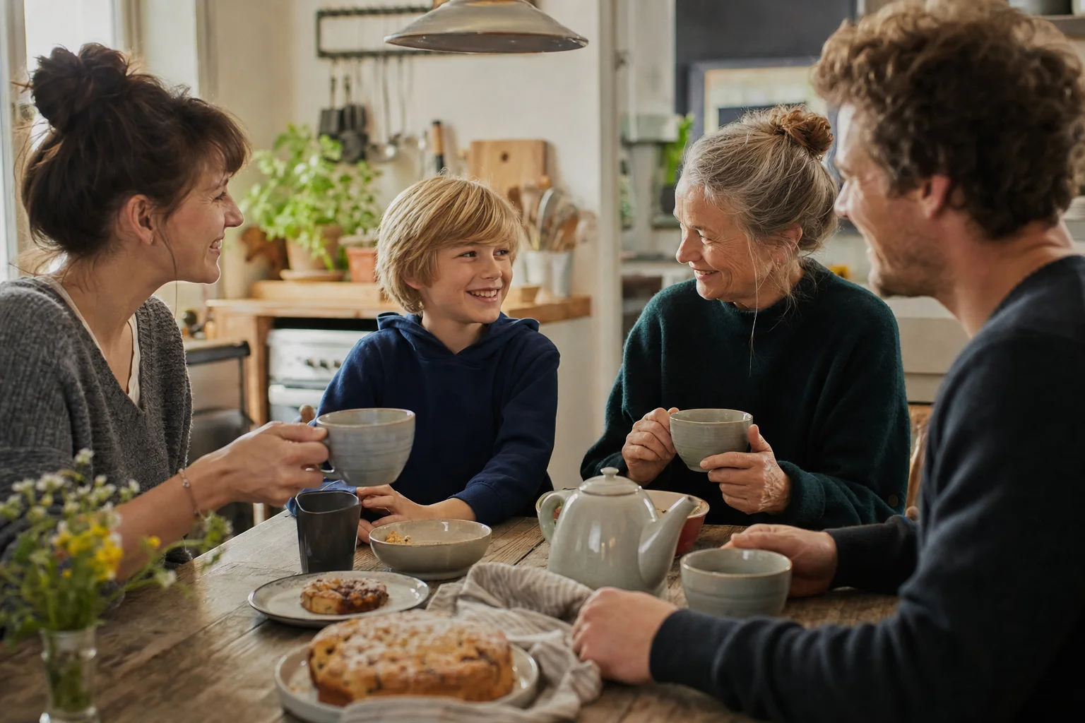 Teetassen bewähren sich für Familien in einem emotionalen Alltagsmoment