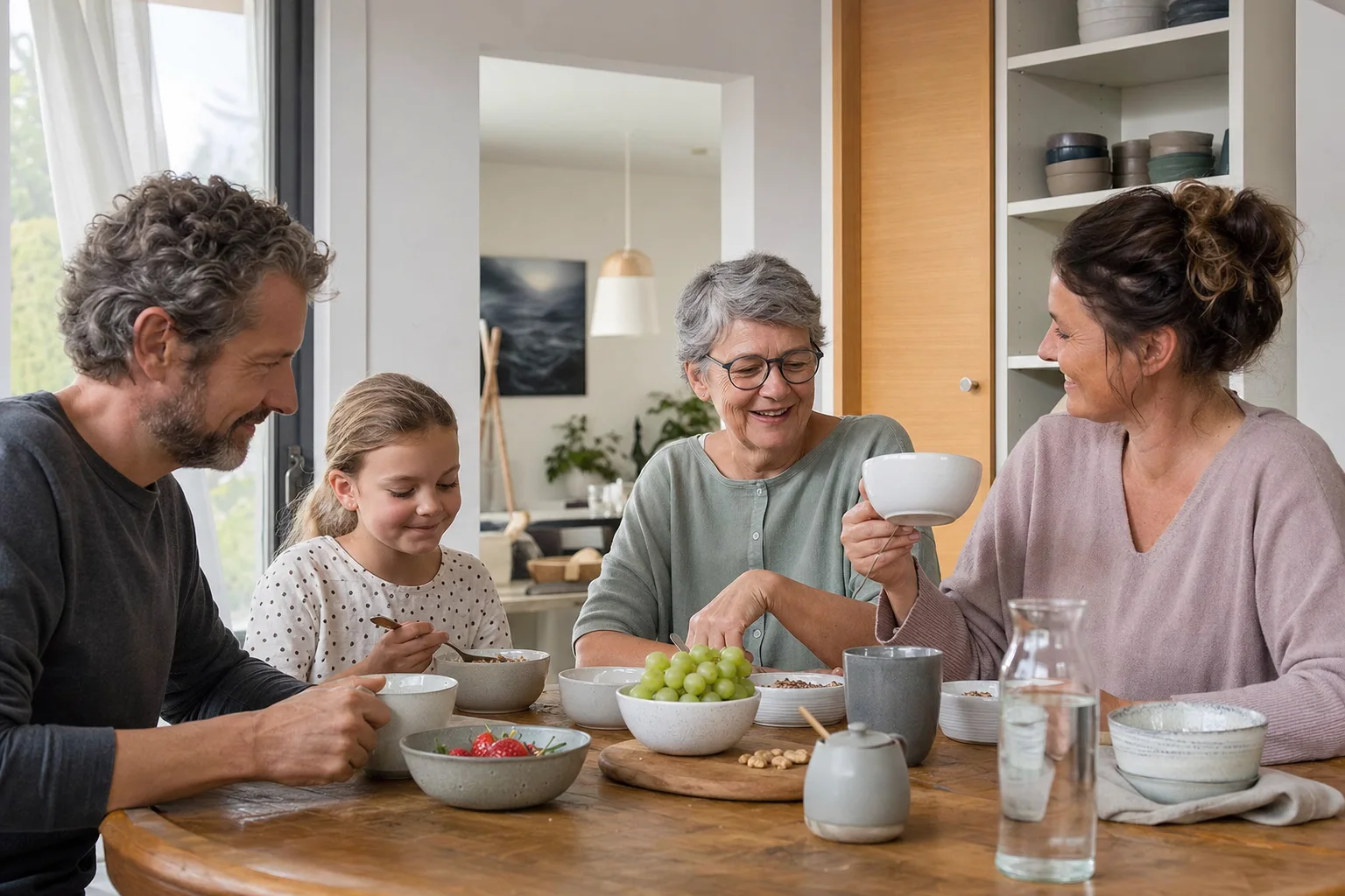 Müslischalen bewähren sich für Familien in einem emotionalen Alltagsmoment