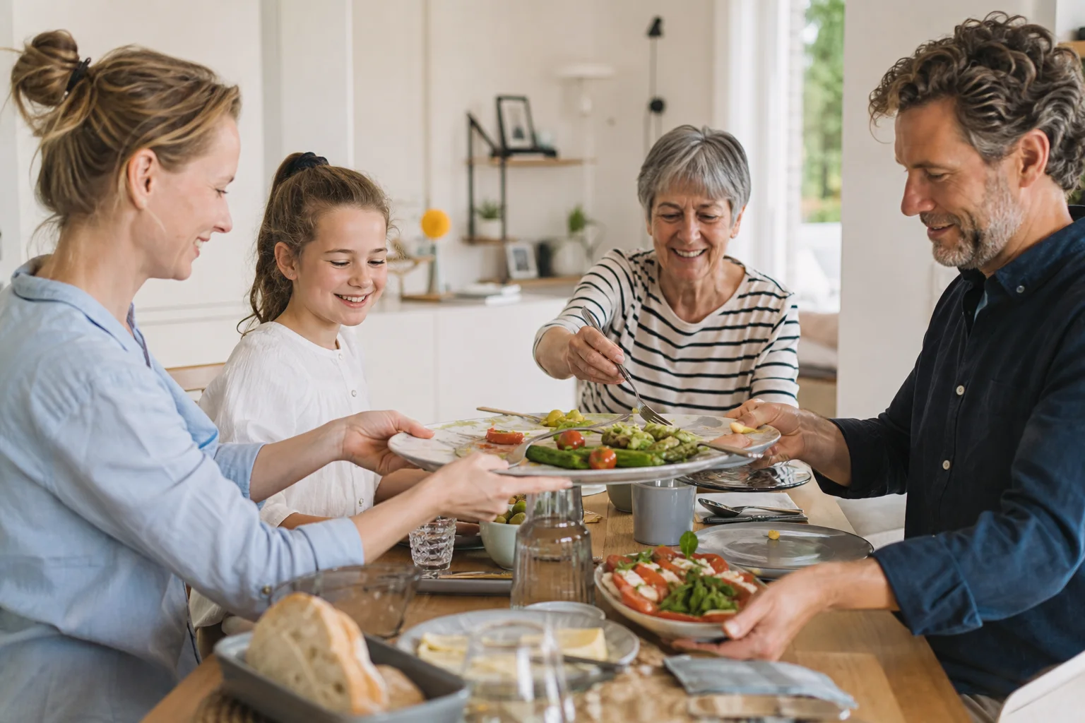 Servierplatten bewähren sich für Familien in einem emotionalen Alltagsmoment